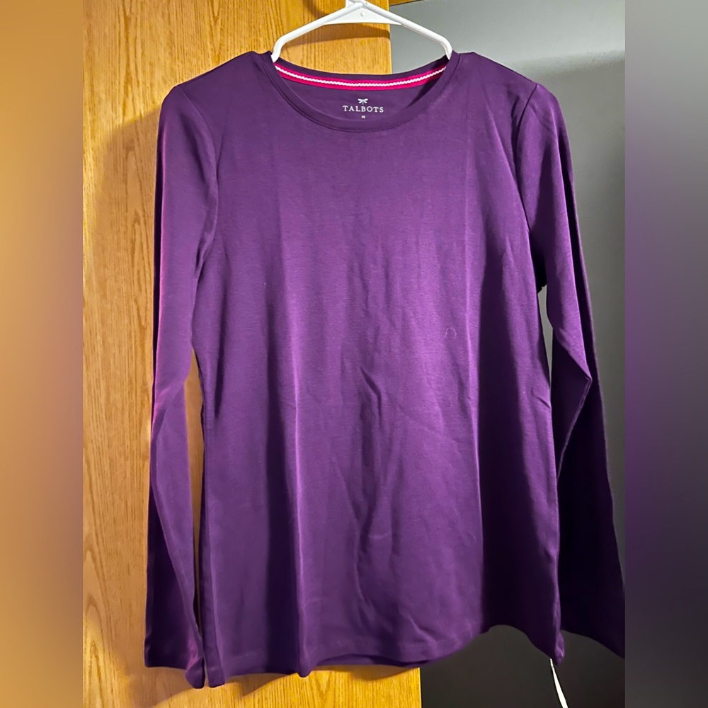 NWT Talbots Dark Purple Long sleeve shirt sz Medium